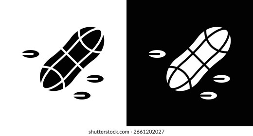 Ilustraciones del Clipart del Vector del icono del cacahuete en estilo plano
