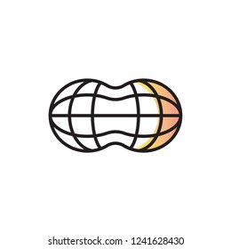 peanut icon vector design with sadow style. nut and bean icon