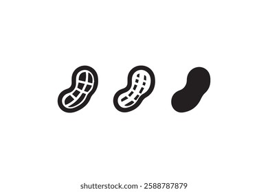 peanut icon vector silhouette isolated in white background