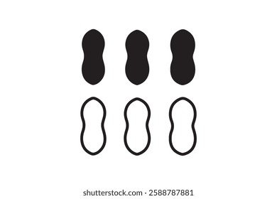 peanut icon vector silhouette isolated in white background