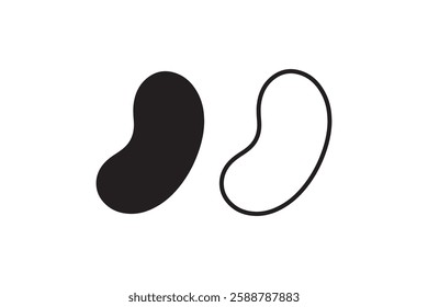 peanut icon vector silhouette isolated in white background