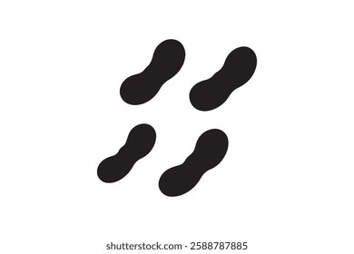 peanut icon vector silhouette isolated in white background