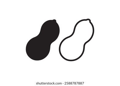 peanut icon vector silhouette isolated in white background