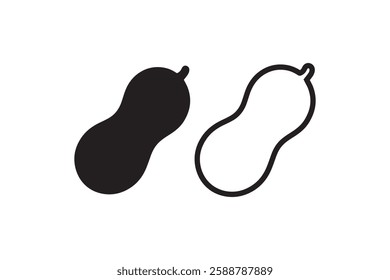 peanut icon vector silhouette isolated in white background