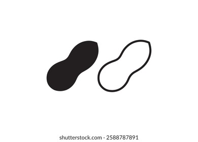 peanut icon vector silhouette isolated in white background