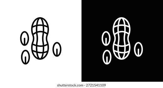 Vector de icono de maní, símbolo, ilustraciones de logotipo