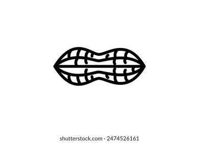 Peanut icon vector for web design on white background