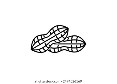Peanut icon vector for web design on white background