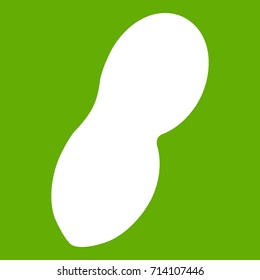Peanut icon white isolated on green background. Vector illustration