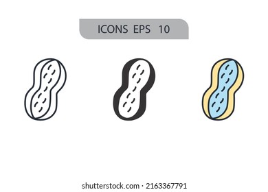 Peanut icons  symbol vector elements for infographic web