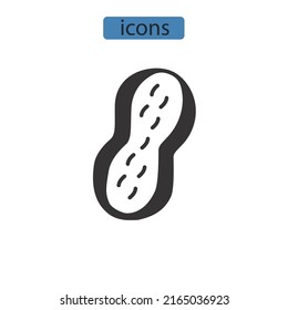 Peanut icons  symbol vector elements for infographic web