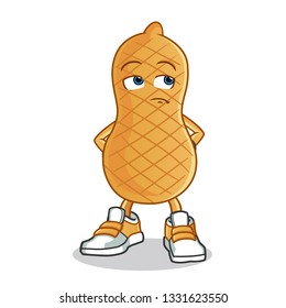 peanut ignore mascot vector cartoon illustration