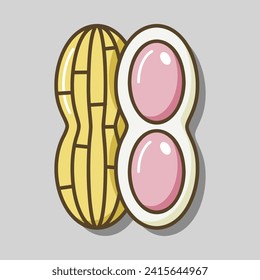 Peanut isolated design vector icon. Vegetable sign. Graph symbol for food and drinks web site, apps design, mobile apps and print media, logo, UI