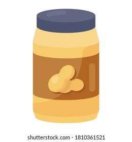 Peanut jam icon in modern flat style 