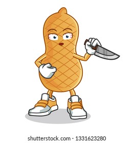 peanut killer mascot vector cartoon illustration