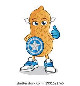 peanut leader mascot vector cartoon illustration