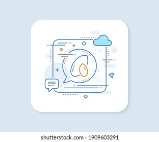 Peanut line icon. Abstract square vector button. Tasty nut sign. Vegan food symbol. Peanut line icon. Speech bubble concept. Vector