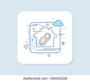 Peanut line icon. Abstract vector button. Tasty nut sign. Vegan food symbol. Peanut line icon. Home concept badge. Vector