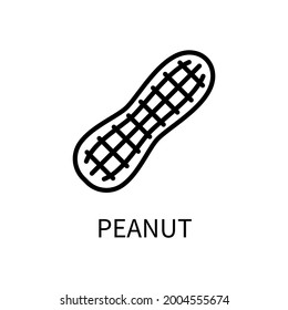 Peanut Line Icon Is In A Simple Style. Vector sign in a simple style isolated on a white background. Original size 64x64 pixels.