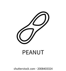 Peanut Line Icon Is In A Simple Style. Vector sign in a simple style isolated on a white background. Original size 64x64 pixels.