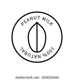 Peanut Line Icon Is In A Simple Style. Natural Product Containing Milk. Vector sign in a simple style isolated on a white background
