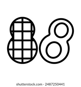 Peanut linear logo mark in black and white