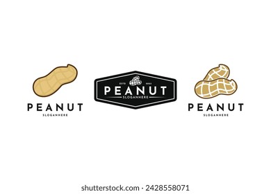 Peanut logo design concept idea. Peanut logo design label stamp