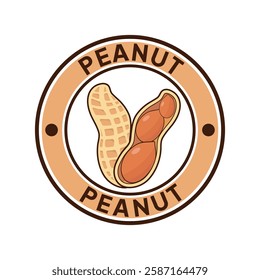 Peanut logo design creative idea, vintage retro label circle