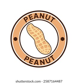 Peanut logo design creative idea, vintage retro label circle