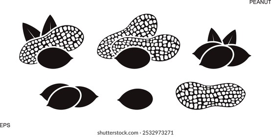 Peanut logo.  Isolated peanut on white background