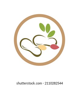 peanut logo vector illustration design template