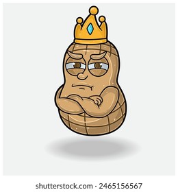 Peanut Mascot Character Cartoon With Jealous expression. For brand, label, packaging and product. Vector Illustrations