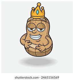 Peanut Mascot Character Cartoon With Love struck expression. For brand, label, packaging and product. Vector Illustrations