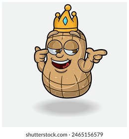 Peanut Mascot Character Cartoon With Smug expression. For brand, label, packaging and product. Vector Illustrations