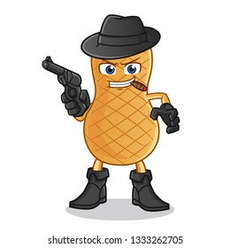 peanut mavia mascot vector cartoon illustration