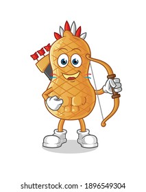 peanut native american tribe character. cartoon mascot vector
