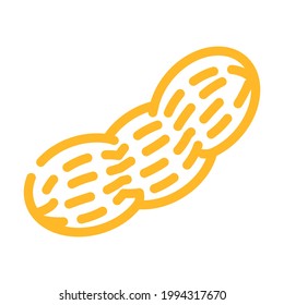 peanut nut color icon vector. peanut nut sign. isolated symbol illustration