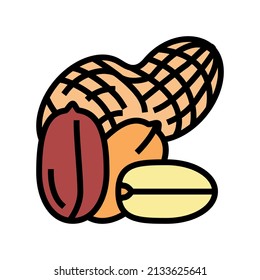 peanut nut color icon vector. peanut nut sign. isolated symbol illustration