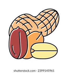 peanut nut color icon vector. peanut nut sign. isolated symbol illustration