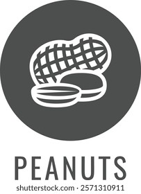 A peanut nut food icon concept. Possibly an icon for the allergen or allergy.