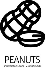 A peanut nut food icon concept. Possibly an icon for the allergen or allergy.