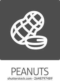 Un concepto de icono de alimentos de cacahuete. Posiblemente un icono para el alérgeno o la alergia.