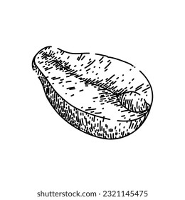 peanut nut food raw hand drawn. butter vector, spread cream, snack dried, group texture, organic shell peanut nut food raw vector sketch. isolated black illustration
