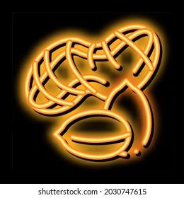 vector de señal de luz de neón de nueces de cacahuete. Icono brillante símbolo de nueces de maní. ilustración de símbolo transparente