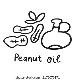 Peanut oil icon. Outline vector illustration.