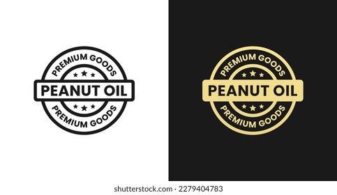 Peanut Oil Label or Peanut Oil Seals Vector Isolated in Flat Style. Best Peanut Oil Label Vector for product design element. Simple Peanut Oil Seal Vector for product packaging design element.