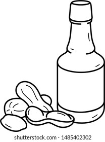 Peanut oil. Vector outline icon.