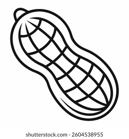 Peanut outline icon on white background