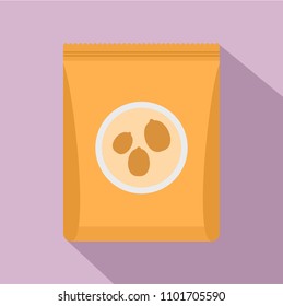 Peanut pack icon. Flat illustration of peanut pack vector icon for web design