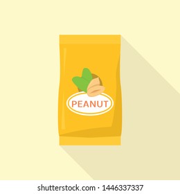 Peanut package icon. Flat illustration of peanut package vector icon for web design